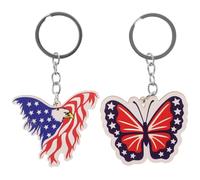 GALPADA 2 Pcs Drapeau Américain Porte-Clés Aigle Charmes Porte-Clés Pendentif Jour De L'indépendance Usa Drapeau Patriotique Porte-Clés Pour À Main À Dos Décor
