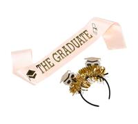 GALPADA 2 Pièces Bandeau de Chapeau de Graduation Confortable en Plastique et Tissu Noir pour Décoration Remise de Diplôme, pour Cérémonies et Dîners de Remise de Diplôme