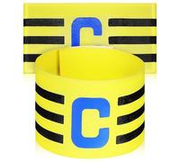 GALPADA 2 pièces Bandeau Élastique de Football Jeunesse avec Lettre C Brassard Capitaine Sportif Ajustable pour Matchs et Entraînements