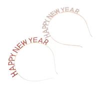 GALPADA 2 Pièces Bandeau Rhinestones Lettrage Happy Year Accessoire de Fête Élégant pour Nouvel An