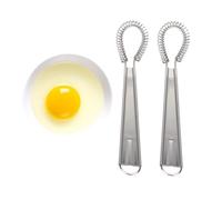 GALPADA 2 pièces Batteur à Œufs Manuel Inox à Ressort Portable Mixeur à Main pour Œufs Sauces Crème et Lait Ustensile Cuisine Polyvalent