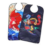 GALPADA 2 pièces Bavoirs Repas Adultes Imperméables Double Réutilisables Lot pour Personnes Âgées Lavage Facile et Confort Au Cou