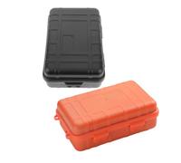 GALPADA 2 pièces Boîte Étanche et Antichoc de Rangement Extérieur pour Outils et Nourriture Coffret Scellé Noir et Orange pour Camping et Survie Plein Air