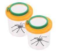 GALPADA 2 pièces Boîte Loupe Insecte Jaune avec Double Lentille Grossissante pour Garçon Fille Éducatif Extérieur Observation et Attrape-Insectes Explorateur Garçon Fille