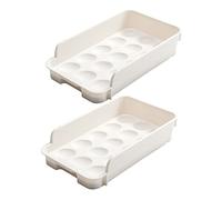 GALPADA 2 pièces Boîte Rangement Œufs Résistant pour Réfrigérateur Organisateur Multi-usage Casier Empilable pour Cuisine et Conservation Sécurisée