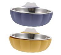 GALPADA 2 pièces Bol Suspendu pour Chien en Acier Inoxydable Multifonction et Facile à Installer pour Cage Accessoires pour Animaux de Compagnie Jaune et Bleu