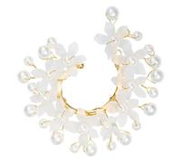 GALPADA 2 Pièces Boucles D'oreilles Clips Non Percées de Fleur Perles Imitation, Alliage de Cuivre Solide, Confortables pour Usage Quotidien et Fêtes Élégantes