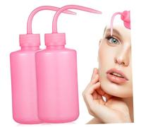 GALPADA 2 pièces Bouteilles de Nettoyage Cils Plastique Coudées Lot Rose Flacons Lavage Squeeze Portables avec Échelle Graduée