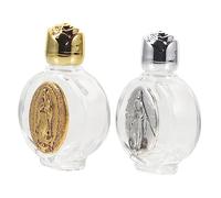 GALPADA 2 pièces Bouteilles Eau Bénite Verre Petit Format Flacons Portables Cristal Réutilisables pour et Usage Religieux Lot de Or et