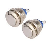 GALPADA 2 pièces Bouton Poussoir Étanche Momentané Interrupteur Inox pour Circuits Électromagnétiques et Klaxon Remplacement Appareils
