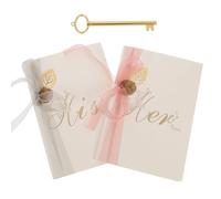 GALPADA 2 pièces Cartes de Vœux de Mariage avec Ruban Livrets Oath Élégants pour Discours et Vœux Lot de Couleurs Rosé et Gris Cappuccino pour Mariages et Célébrations