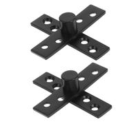 GALPADA 2 Pièces Charnières de Porte Pivotantes Cachées Charnières à Pivot Central Cachées en Acier Inoxydable Noir Rotation 360° Installation Invisible pour Portes en Bois et Fenêtres