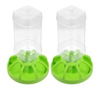 GALPADA 2 Pièces Distributeur Automatique de Mangeoire pour Oiseaux Vert en Abs, Alimentation sans Dégâts et Étanche, pour Cage à Perruches et Petits Perroquets