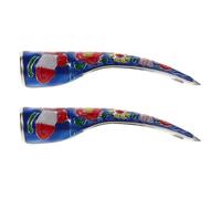 GALPADA 2 Pièces Faux Ongles Style Palais en Alliage Léger, Faciles à Poser et Retirer, Accessoires pour Cosplay et Mascarade, Bijoux pour Ongles Bleu