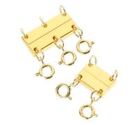 GALPADA 2 pièces Fermoirs Multi Couches pour Collier et Séparateurs et Durables Connecteurs DIY pour Superposition de Bijoux Lot de Finition Dorée