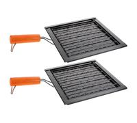 GALPADA 2 Pièces Grille de Barbecue Extérieure en Acier Inoxydable avec Poignée en Bois, Stable et Facile à Nettoyer, pour Camping et Pique-niques, pour Poissons, Légumes et Viandes