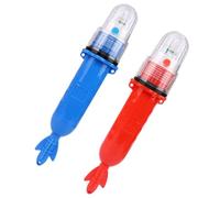 GALPADA 2 Pièces Lampe de Pêche LED Rouge pour Filets Batterie Remplaçable, Lumière sous-Marine Attirant Les Poissons, Pêche Nocturne en Lac