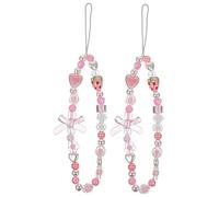 GALPADA 2 pièces Lanières Téléphone Perlées Dragonne Bracelet Anti-perte Mobile Chaîne Décorative Légère et Pratique pour Coque Smartphone