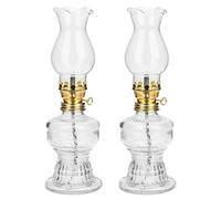 GALPADA 2 Pièces Lanterne à Pétrole Rustique en Verre 120ml avec Mèche Réglable et Résistance la Chaleur pour Éclairage d'urgence Intérieur et Décoration Vintage