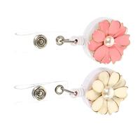 GALPADA 2 pièces Lot Clips Porte Badge Rotatifs Rétractables avec Attache Ceinture pour Carte Identité Porte Cartes Multi pour Personnel Étudiants et Industriels Couleurs Blanc