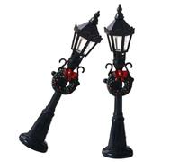 GALPADA 2 Pièces Lot de Lampadaires Miniatures Modèle de Rue Lumineux pour Maison de Poupée Décoration de Jardin et Village Noël