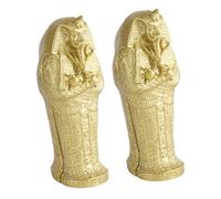 GALPADA 2 pièces Lot de Sarcophages de Momies Égyptiennes Anciennes Résine Décoration Artisanale Originale pour Bureau et Maison Accessoire Halloween et Cadeau Amusant