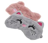 GALPADA 2 pièces Masque de Sommeil Peluche Masques pour Yeux Mignons à Motif Animal pour Sommeil Réparateur Voyage Confortable