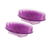 GALPADA 2 Pièces Meridian Massage Brush Set Silicone Body Scalp Massager Ergonomic Handheld Design For Muscle Relaxation Gentle Skin Portable Spa Tool