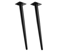 GALPADA 2 pièces Meubles Métalliques Tapered Lot de Obliques pour Table Canapé Chaise Commode Support Robuste Noir Mat Remplacement Stable pour Buffet et Table Industrielle