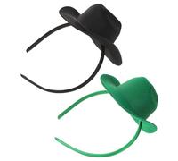 GALPADA 2 Pièces Mini Cowboy Hat Headbands Lightweight Plastic Party Sombrero For Women Western Holiday Costume Accessories