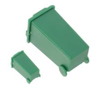 GALPADA 2 Pièces Miniature Poubelle Verte en Plastique avec Couvercle Sécurisé, Grosse Capacité, Stable et Fiable, pour Maquettes Architecturales et Accessoires de Maison de Poupée