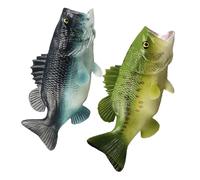 GALPADA 2 pièces Modèle Réaliste de Poisson Bass à Bouche Décoration Animale Plastique pour Intérieur et Aquarium Ornement Naturel pour Maison et Bureau