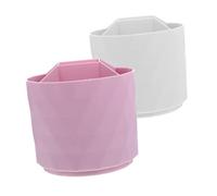GALPADA 2 Pièces Organisateur Rotatif avec Compartiments pour Pinceaux Maquillage et Bureau Rangement Polyvalent pour Maquillage Stylos Fournitures Art et Maison Plastique Facile à