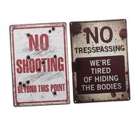 GALPADA 2 pièces Panneaux Avertissement Vintage Signalisation Publique Résistante Rouille Décor Mural sans Cadre pour Bureaux et Espaces Privés