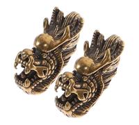 GALPADA 2 pièces Pendentif DIY Laiton Délicat Dragon Tête à Longue Corne Porte-clés Multifonction pour Sac Lot