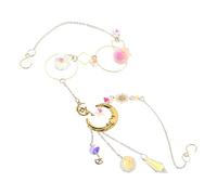 GALPADA 2 pièces Pendentifs Attrape-Soleil Cristal Lune et Étoile Décorations Suspendues pour Fenêtre et Jardin Réfraction Lumineuse Facile à Installer Ornements Métal et Cristal pour