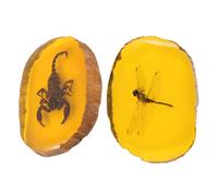 GALPADA 2 pièces Pendentifs DIY Résine Ambre avec Insectes Libellule Scorpion Accessoires Création Bijoux pour Boucles Oreilles Bracelets et Colliers Décoration Artisanale