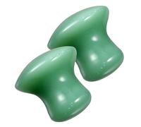 GALPADA 2 pièces Pierre de Massage Visage Gua Sha Champignon Jade Vert Outil Facial Doux Anti-rayures pour Soins Peau et Détente