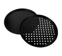 GALPADA 2 pièces Plaques à Pâtisserie Perforée et Antiadhésives pour Pizza et Pâtisserie Résistantes Haute Température Lot de Plaques Polyvalentes pour Four Domestique et Professionnel