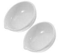 GALPADA 2 Pièces Plat D'évaporation en Porcelaine Blanc 100mm Fond Plat avec Bec, Performance Chimique Stable pour Recherche et Éducation en Laboratoire