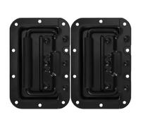 GALPADA 2 Pièces Poignée de Traction Encastrée en Fer Noir à Ressort | Design Compact Anti-accrochage, Usage Scène et Tournée, pour Caissons de Haut-parleurs et Déplacements