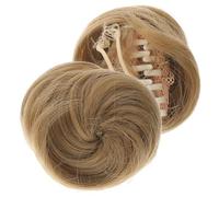 GALPADA 2 pièces Postiches Chignons Soie Haute Température Extensions Cheveux Raides Accessoires Coiffure pour Femmes Pinces Chignon Pratiques et Volumineuses