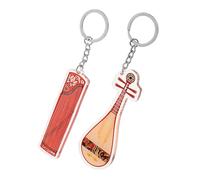 GALPADA 2 Pièces Retro Acrylic Guzheng And Pipa Keychain Set For Music Lovers Traditional Chinese Instrument Bag Pendant Accessories For Students And Musicians