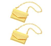 GALPADA 2 Pièces Sac à Main Miniature de la Maison de poupée Sac fourre-Tout Mini-Sacs à Main Accessoires de Miniatures de poupée pour Golden