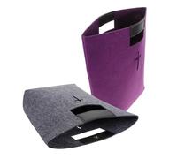 GALPADA 2 pièces Sacoche Bible Feutre Capacité avec Poignée Tote Pratique pour Étude Biblique Rangement et Transport à Main Polyvalent pour Église Bureau et Courses Gris