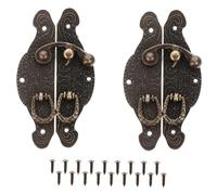 GALPADA 2 pièces Serrure Antique pour Coffres et Boîtes à Bijoux Moraillons Robustesse Classique Bronze