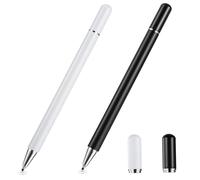 GALPADA 2 pièces Stylet Écran Tactile Double Tête Noir et Blanc Stylo Capacitif à Pointe Fine Silicone Flexible pour Téléphone et Tablette Ergonomique et