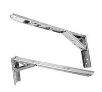 GALPADA 2 pièces Support Étagère Mural Robuste Acier Inoxydable Équerres Pliantes Résistantes pour Fixation Murale Supports Étagères pour Cuisine Atelier et Rangement Polyvalent