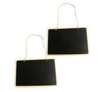 GALPADA 2 pièces Tableau Noir Suspendu Bois avec Corde Ardoise Effaçable pour Restaurant Bureau École et Décoration Mariage Surface Noire à Craie Facile à Nettoyer