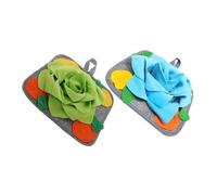 GALPADA 2 Pièces Tapis Renifleur pour Petits Animaux de Tapis Enrichissement pour Hamsters et Jeux Interactifs Lavable et Durable Vert Bleu